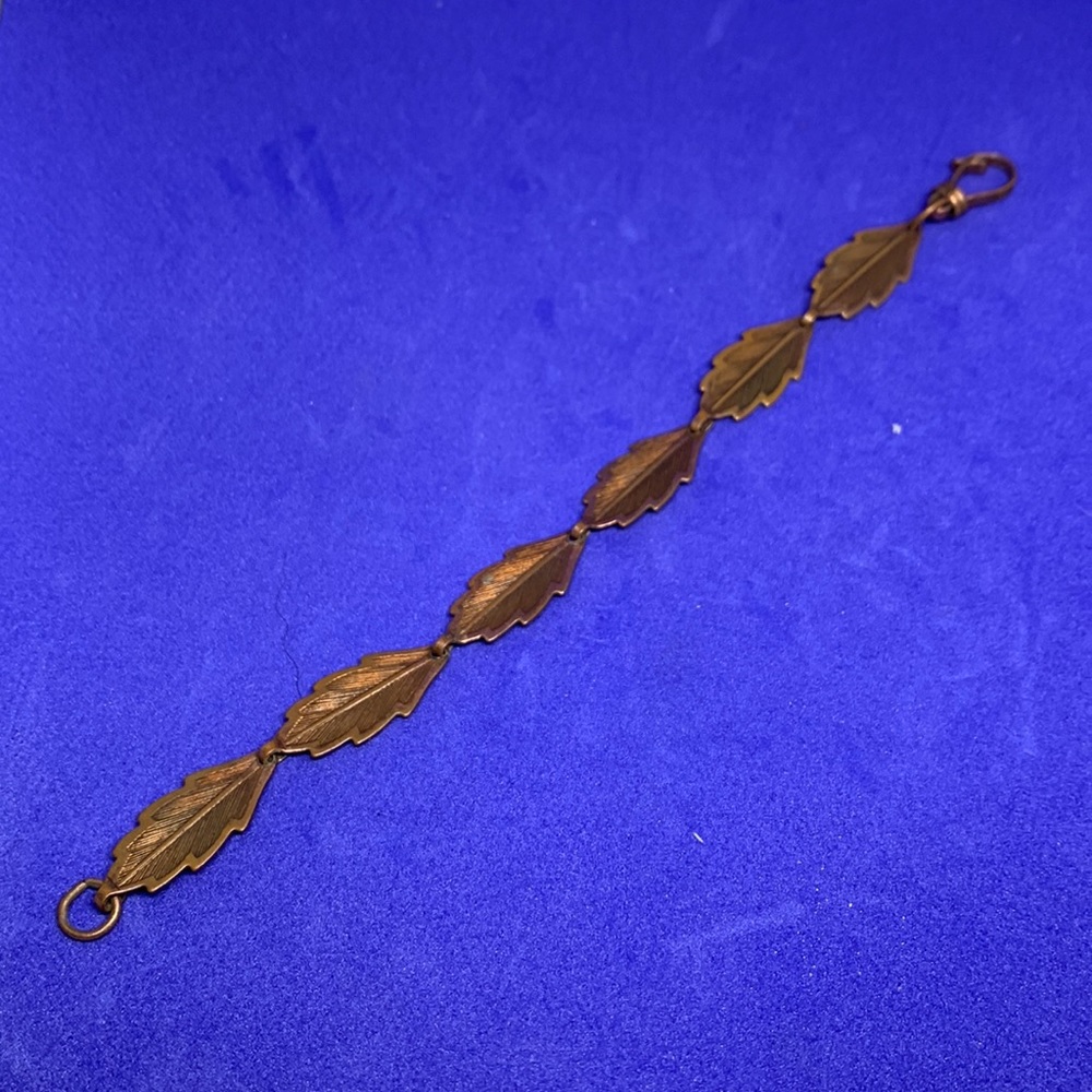 Unique Copper Leaf Cottagecore Bracelet